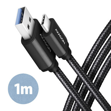 Axagon BUCM3-AM10AB SPEED Dátový kábel USB-A 3.2 - USB-C 1m čierna