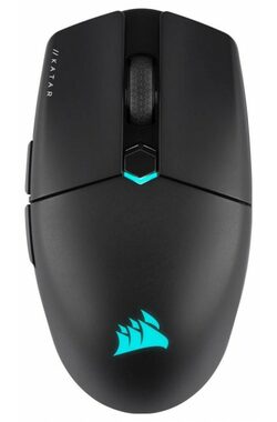 Corsair Katar Elite čierna / Bezdrôtová herná myš / 26000 DPI / 6 tlačidiel / BT / 2.4GHz / 1.8 m