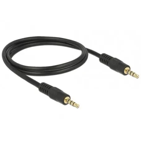 DeLock Kábel 3.5mm jack 4pin (M) - 3.5mm jack 4pin (M) 1m čierna