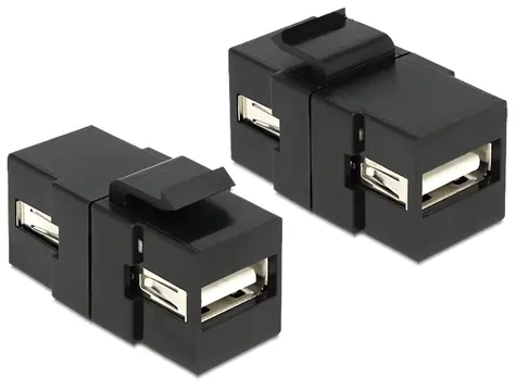 DeLock Adaptér USB 2.0 A (F) - USB 2.0 A (F) čierna