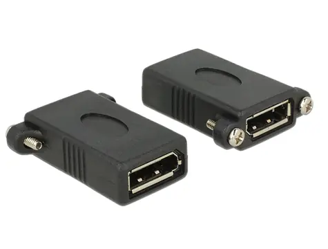 DeLock Adaptér DisplayPort 1.1 (F) - DisplayPort 1.1 (F) panel-mount šedá