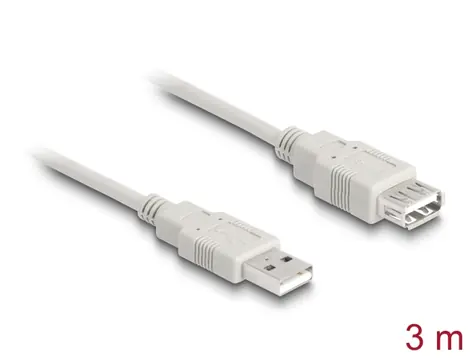 DeLock Kábel USB 2.0 A (M) - USB 2.0 A (F) 3.0m béžová