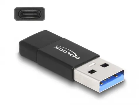 DeLock Adaptér USB 3.2 A (M) - USB 3.2 C (F) čierna