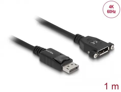 DeLock Kábel DisplayPort 1.2 (M) - DisplayPort 1.2 (F) 1m čierna 
