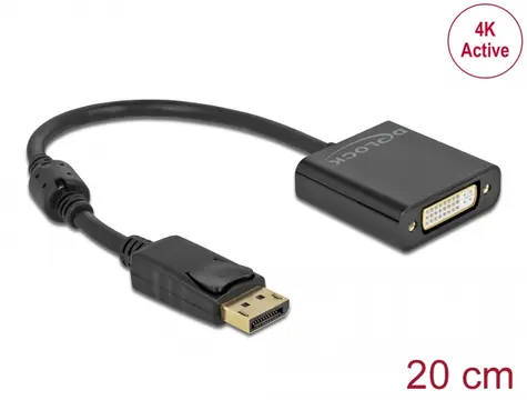 DeLock Adaptér DisplayPort 1.2 (M) - DVI (F) 0.2m čierna