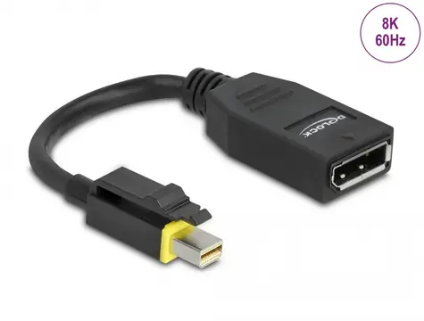 DeLock Adaptér mini DisplayPort 1.4(M) - DisplayPort 1.4(F) 0.15m čierna