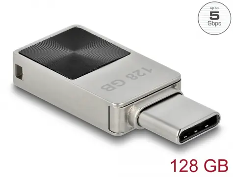 DeLock USB-C Mini Flash disk 128 GB strieborná