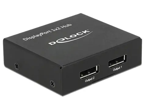 DeLock Splitter DisplayPort 1.2a - 2x DisplayPort 1.2a čierna