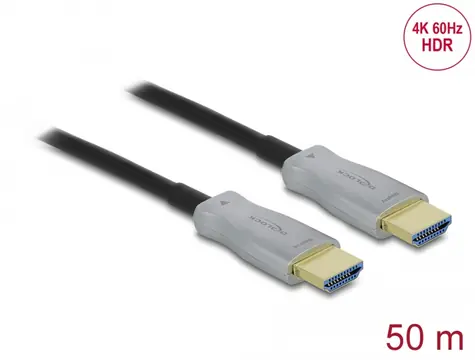 DeLock Kábel aktívny HDMI (M) - HDMI (M) 50m čierna