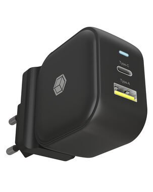 Icy Box IB-PS106-PD čierna / Nabíjačka / 38W / 1x USB-A / 1x USB-C 