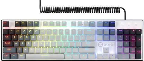 LORGAR Azar 514 biela / Mechanická herná klávesnica / US layout / kábel USB-A - C / RGB podsvietenie / 18 režimov 