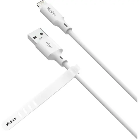 YENKEE YCU 615 WH SILIC Kábel USB-A (M) - Lightning (M) 1.5m biela / 12W