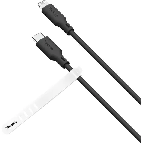 YENKEE YCU 635 BK SILIC Kábel USB-C (M) - Lightning (M) 1.5m čierna / 27W / 480Mbps