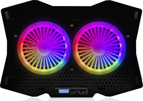 Modecom Silent Fan CF18 čierna / chladiaca podložka na notebook do 18 "/ 2x 115mm ventilátor 