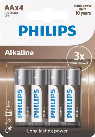 Philips batéria LR6A4B/10 Alkalické AA - 4ks
