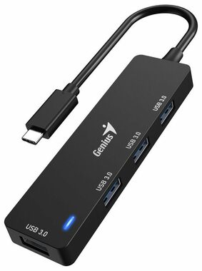 Genius UH-400 čierna / USB Hub / USB-C / 4X USB 3.0