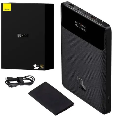 Baseus PPBL000201 Blade čierna / Powerbanka / 20000mAh / 2x USB-A / 2x USB-C 