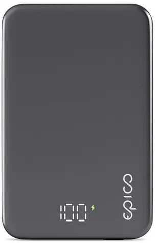 Epico iStores Mag+ Aluminium Power Bank 10000mAh sivá / Powerbank / bezdrôtové nabíjanie / USB-A / USB-C