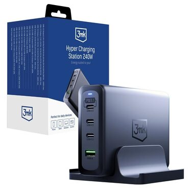 3mk Hyper Charging Station 240 W čierna / nabíjačka / 3x USB-C - 1x USB
