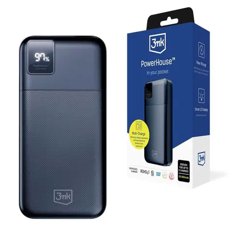 3mk PowerHouse 20000 mAh čierna / Powerbanka / USB-C - USB-A
