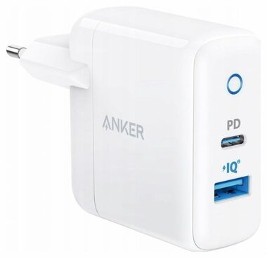 Anker PowerPort PD+ biela / Nabíjačka / 1x USB-C (20W) / 1x USB-A (15W)