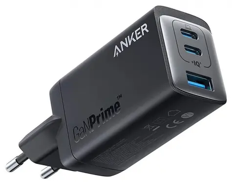 Anker GaN Prime 65W čierna / Nabíjačka / 2x USB-C / 1x USB-A 