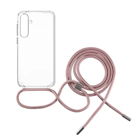 FIXED Pure Neck púzdro s ružovou šnúrkou na krk pre Samsung Galaxy A35 5G