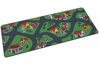 KRUX Space City XXL zelená / Podložka pod myš / 97 x 40 x 0.3 cm