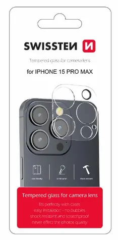 Swissten Ochranné sklo šošoviek fotoaparátu pre Apple iPhone 15 Pro Max