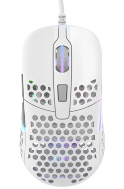XTRFY M42 RGB biela / herná myš / optická / 16000DPI / 6 tlačidiel / RGB / 2 veľkosti / USB / 1.8m