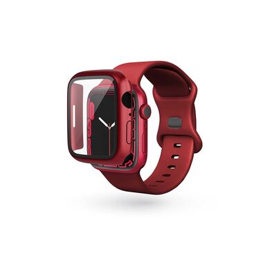 Epico Sklenený ochranný kryt pre Apple Watch Watch 7/8 (41 mm) červená