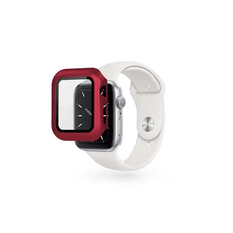 Epico Sklenený ochranný kryt pre Apple Watch 4/5/6/SE (44 mm) červená