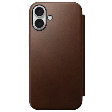 Nomad Modern Leather Folio púzdro pre Apple iPhone 16 PLUS hnedá