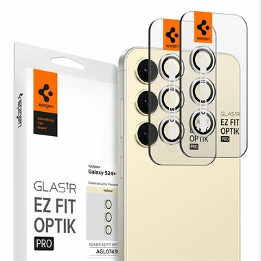 Spigen Glass TR EZ Fit Optik Pre ochranné sklo na fotoaparát pre Samsung Galaxy S24+ 2ks žltá