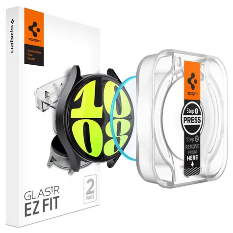 Spigen Glass TR EZ Fit 2 Pack ochranné sklo s aplikačným nástrojom pre Samsung Galaxy Watch 7 (44mm) / 2ks