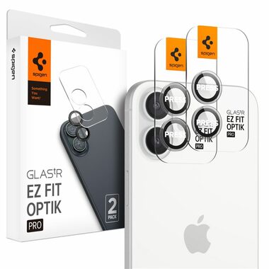 Spigen Glass tR EZ Fit Optik Pro 2 Pack ochranné sklo fotoaparátu pre Apple iPhone 16 PLUS číra