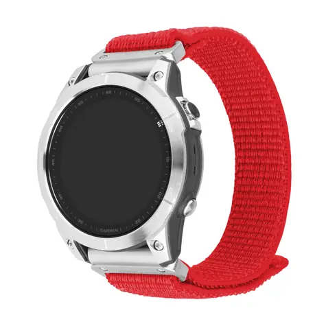 FIXED Nylonový remienok Nylon Sporty Strap pre Garmin QuickFit 22mm červený