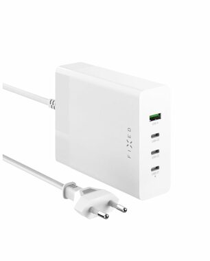 FIXED Charging Station (PD 3.0) 200W 1.5m biela / Sieťový predlžovací adaptér / 3x USB-C + USB