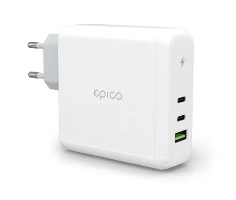 Epico GaN USB-C nabíjačka 100W biela / 2x USB-C / 1x USB-A