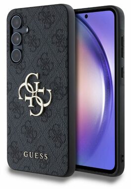 Guess PU 4G Metal Logo Zadný Kryt pre Samsung Galaxy A55 5G sivá