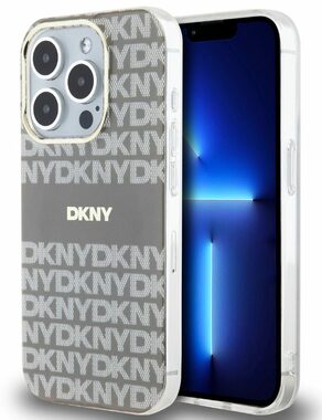 DKNY PC/TPU Repeat Pattern Tonal Stripe Magsafe Zadný Kryt pre Apple iPhone 15 Pro béžová