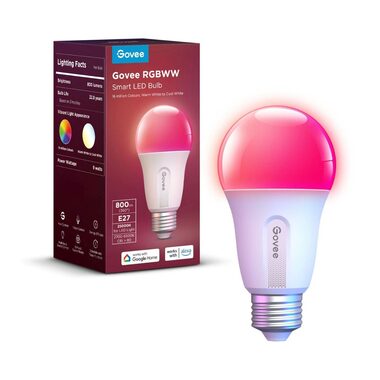 Govee SMART žiarovka RGBWW 9W-60W 800lm E27 Long Life / 6500 K / 800 lm / 25000h / RGB