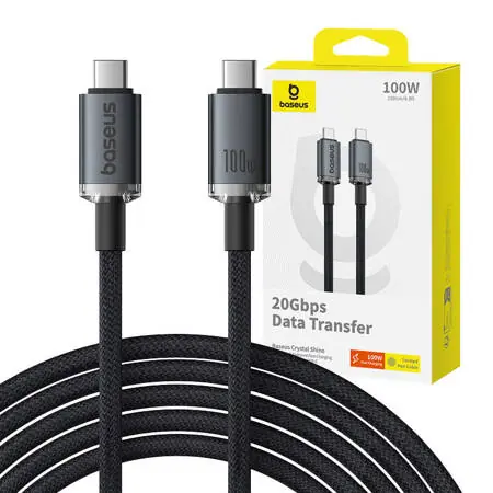 Baseus P10318204111-00 Crystal Shine USB-C (M) - USB-C (M) (100W) 1.5m čierna