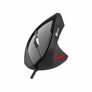 C-tech VEM-09C / vertikálna drôtová myš / 1600DPI / 6 tlačidiel / USB