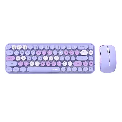 MOFII Bean 2.4G fialová / Set bezdrôtovej klávesnice + myši / US layout / 2.4Ghz USB dongle / 1200DPI