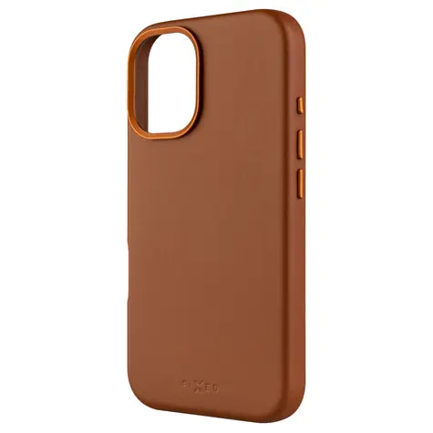 FIXED Kožený zadný kryt MagLeather s podporou MagSafe pre Apple iPhone 16 hnedý