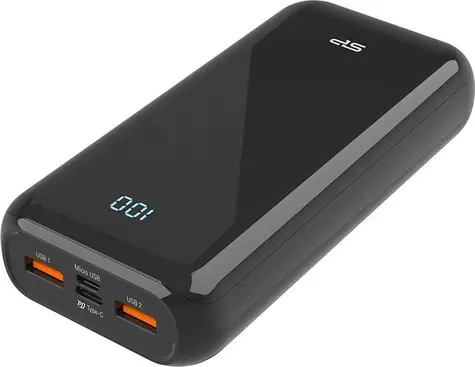 Silicon Power QS28 čierna / Powerbanka / 20000 mAh / 2x USB-A / USB-C / microUSB