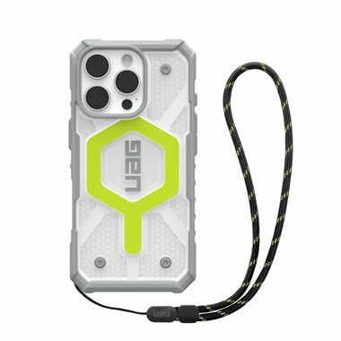 UAG Pathfinder Clear Magsafe ochranný kryt pre Apple iPhone 16 Pro active neon lanyard