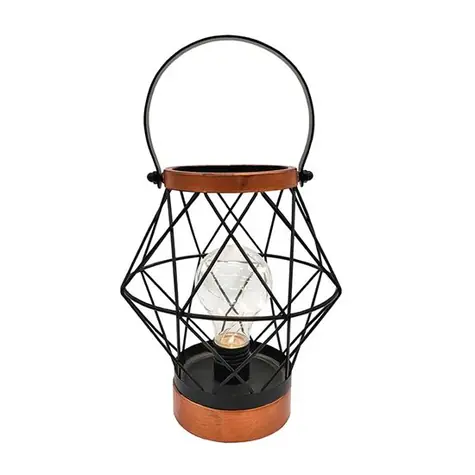 Solight WO3105 kovový lampáš so žiarovkou s micro LED / 80lm / teplá biela / 3xAA