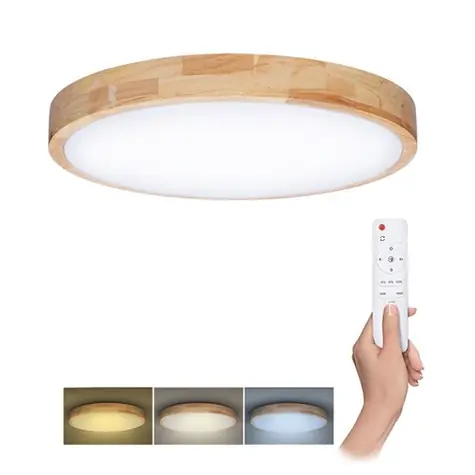 Solight WO8009 LED osvetlenie s diaľkovým ovládačom SOLID Oak / 48W / 3360lm priemer 39cm